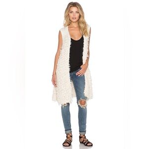 NEW! FREE PEOPLE 'Rolling Stone' Boho Faux Fur Furry Shaggy Sweater Vest
